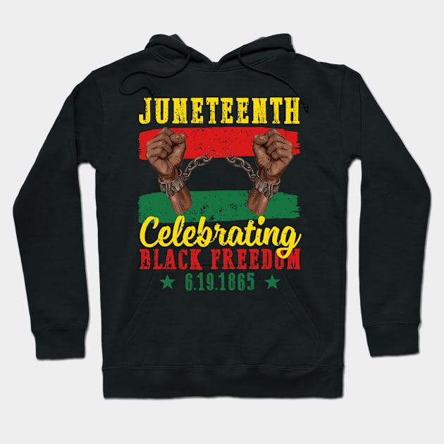 Juneteenth, Celebrating Black Freedom, 6-19-1865, Black History Hoodie by UrbanLifeApparel